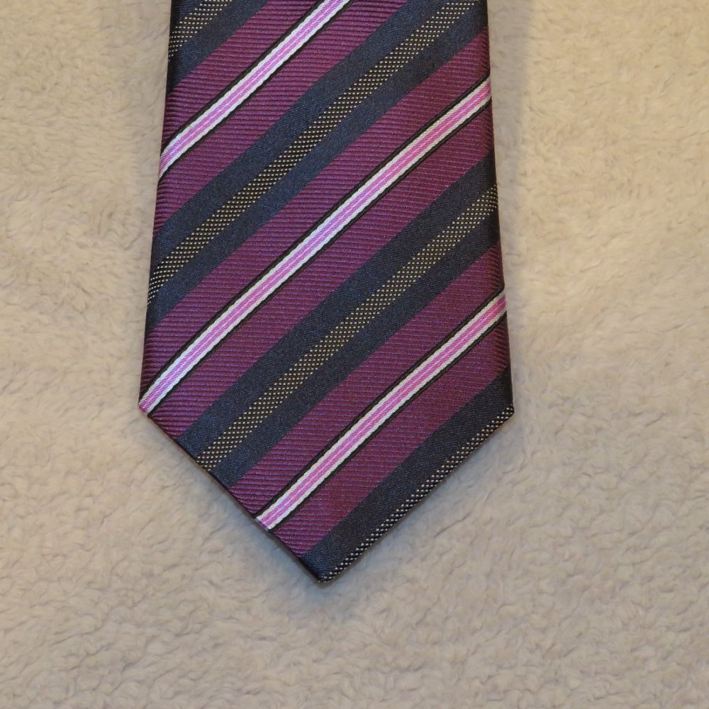 Canali 1934 Current Striped Classic Width Silk Tie - image 2